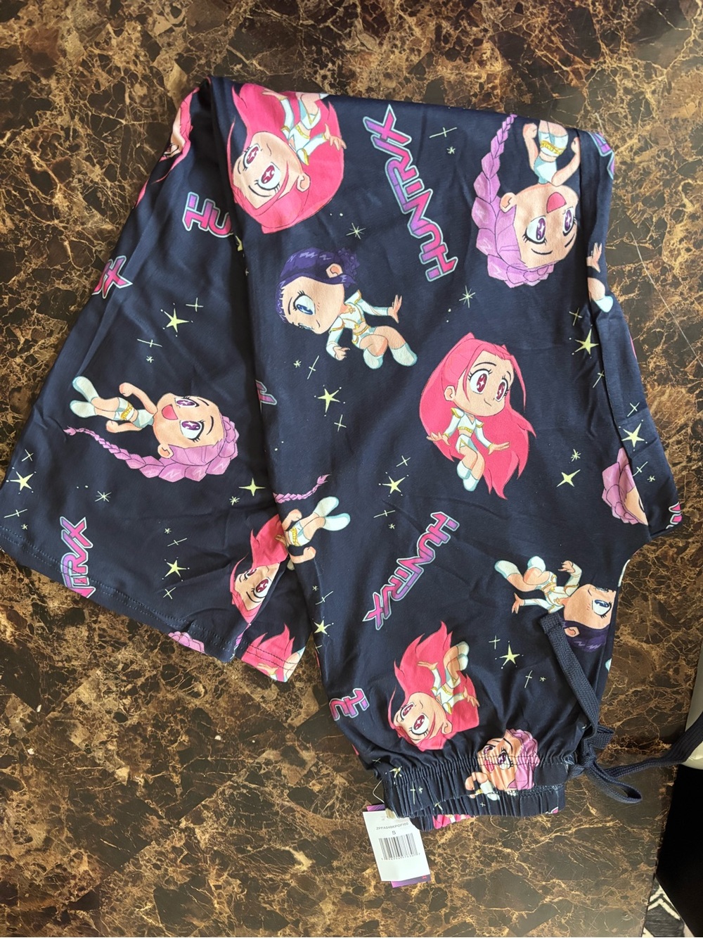 Netflix Kids Navy Pajama Pants with Pink and Purple Character Prints